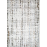 Rectangle Acanthe Machine Woven Polyester/Polypropylene Area Rug in Brown/Gray