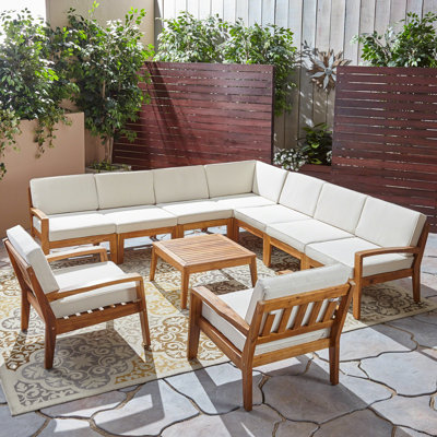Ensemble de conversation modulaire avec coussins 10 pièces Pazel