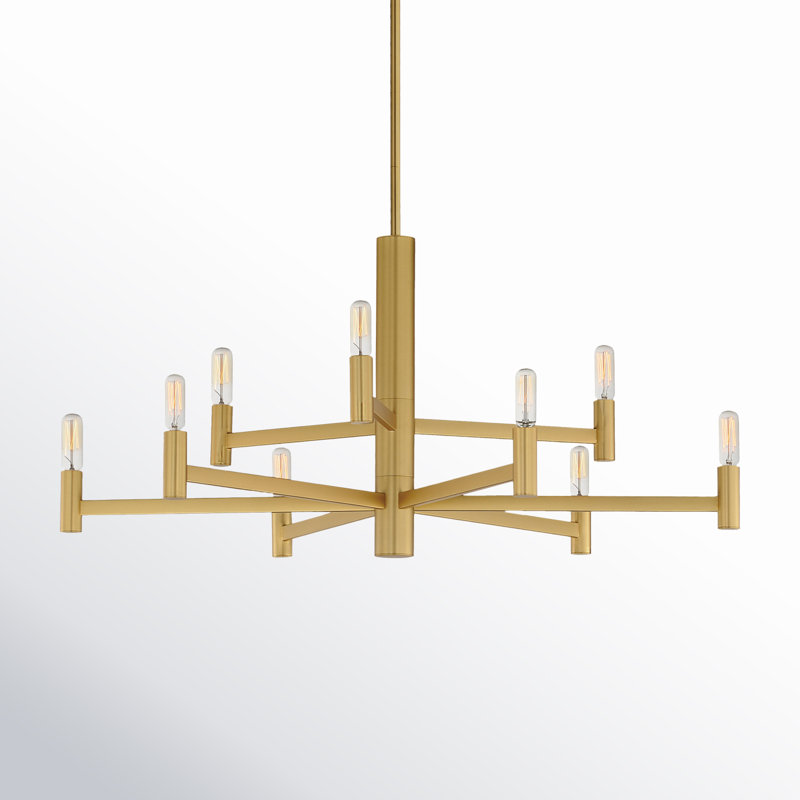 Ilene 9 - Light Dimmable Classic / Traditional Chandelier, Natural Aged Brass