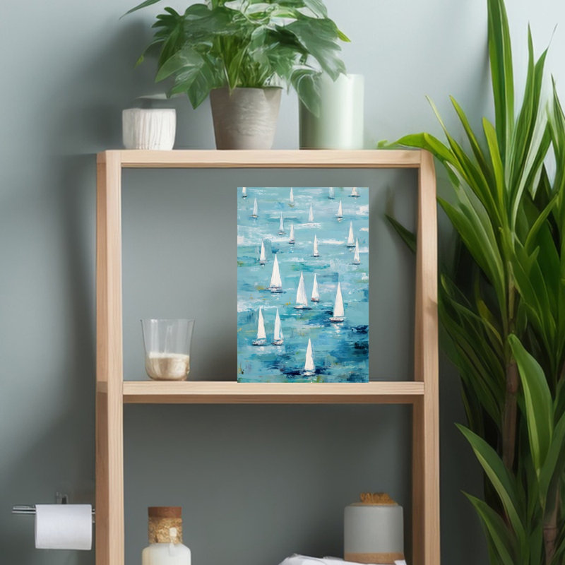 Reproduction d'art mural paysage nautique abstrait, 18" H x 12" W