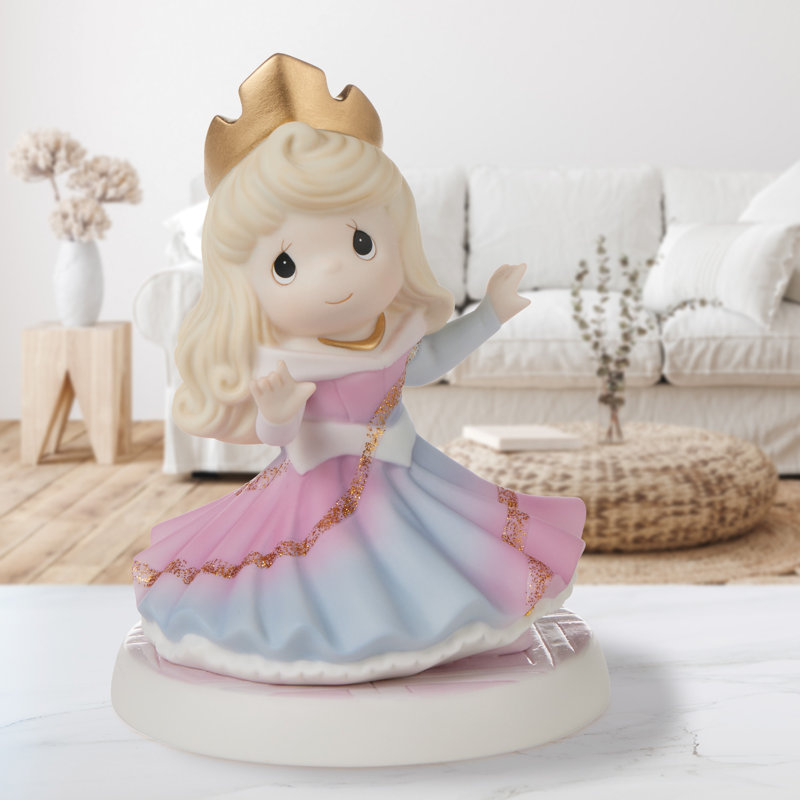 Figurine Precious Moments Disney - La Belle au bois dormant - rose à bleu - 5,67 pouces