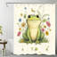 Rideau de douche 72 x 72 po à motif floral et grenouille