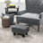 Foot Rest With Linen Upholstery, Charcoal Gray, Compact For All Households' Needs, Comfortable Upholstered Gray , Suitable Living Room,