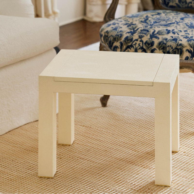 Shagreen Chess Side Table, Brown