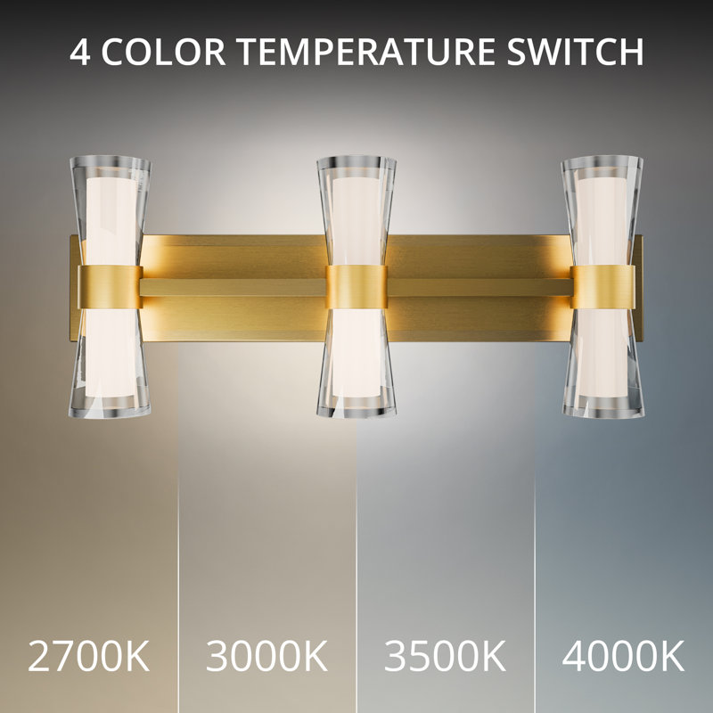 Hourglass 24" Dimmable LED Bath Vanity & Wall Light With Built In Color Temperature Switch from 2700K/3000K/3500K/4000K