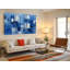 Reproduction d'art abstrait bleu sur toile, art mural triptyque 3 pièces-1322686694-1322686698