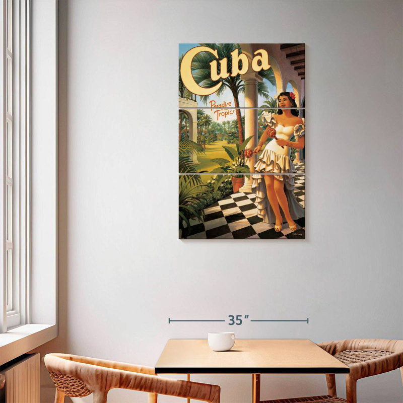 Enn Cuba, paradis des tropiques, H 57 po x l 36 po