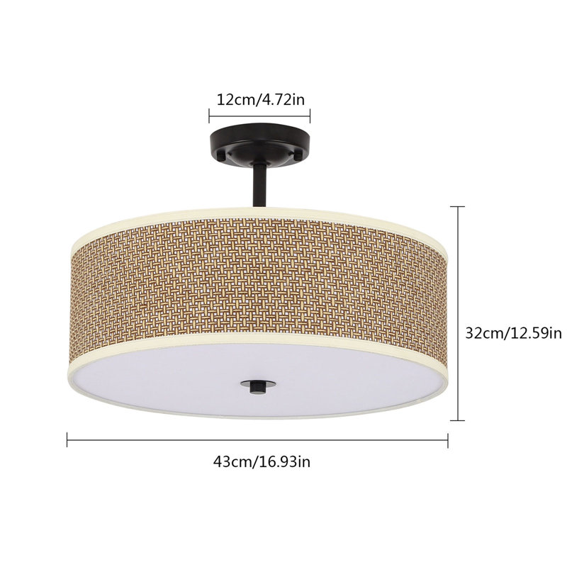 Magnuss Rattan Semi Flush Mount