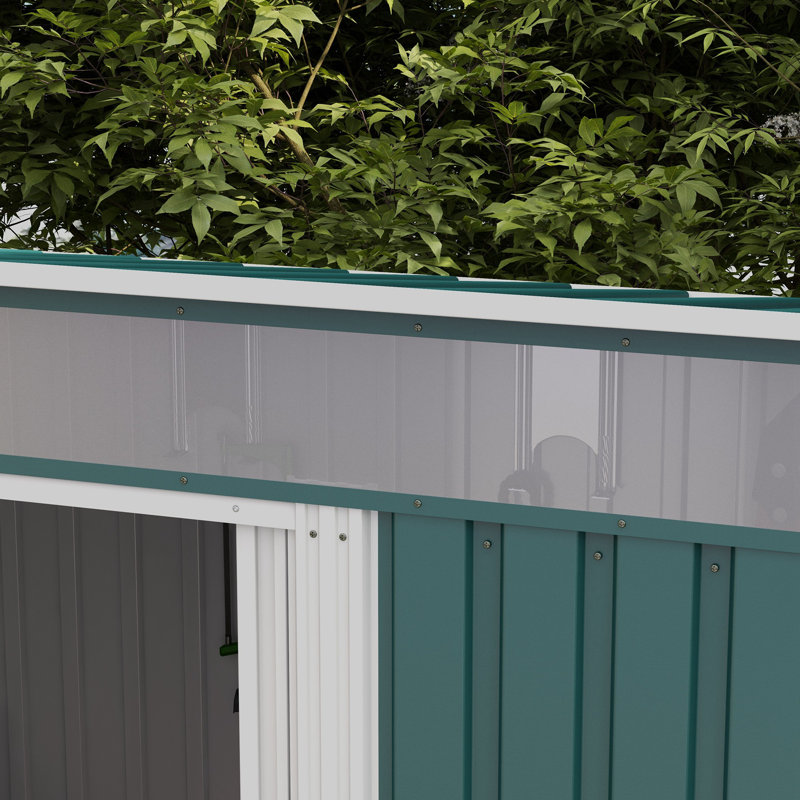 Brynlea 5.9ft. x 3.2ft. Galvanised Steel Pent Storage Shed, Green