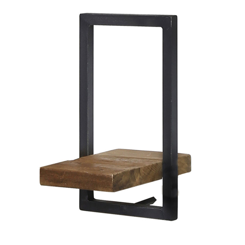 Wide Metal Frame Wall Shelf, 13.78" H x 7.87" W x 10.04" D