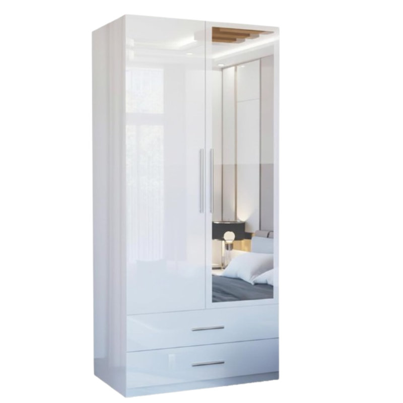 Manufactured Wood Wardrobe, White