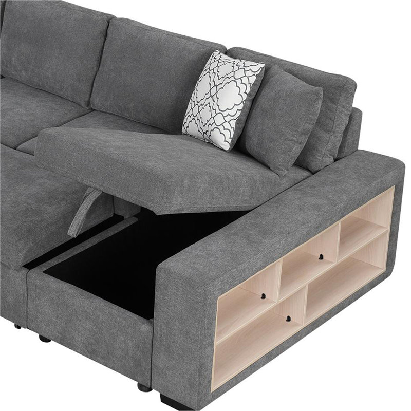 4 - Piece Upholstered Sectional, Gray