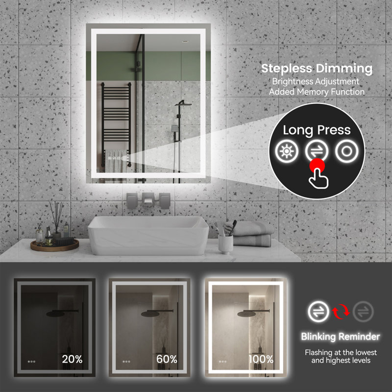 28"*36"LED Bathroom Mirror (Includes Mirror Only), 36" x 28"