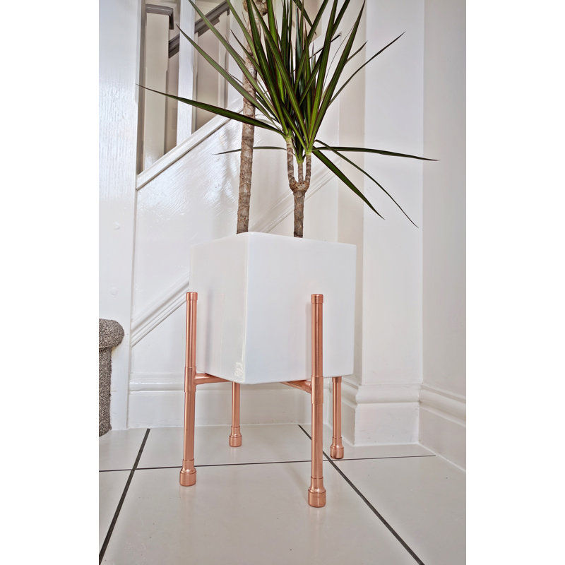 Handmade Copper Cross Plant Stand, 28cm H x 15cm W x 15cm D
