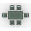 PORTO 6 seater Rectangular dining set - 160x90cm Table Plus 6 Stacking chairs-913274528