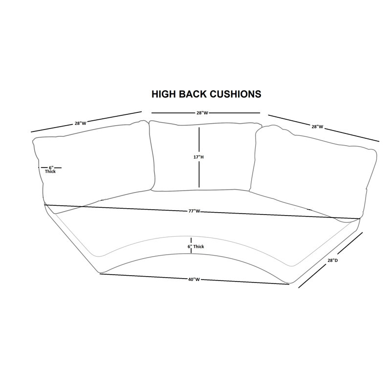 River Brook Outdoor 6'' Replacement Cushion Set Cushion, Beige Performance