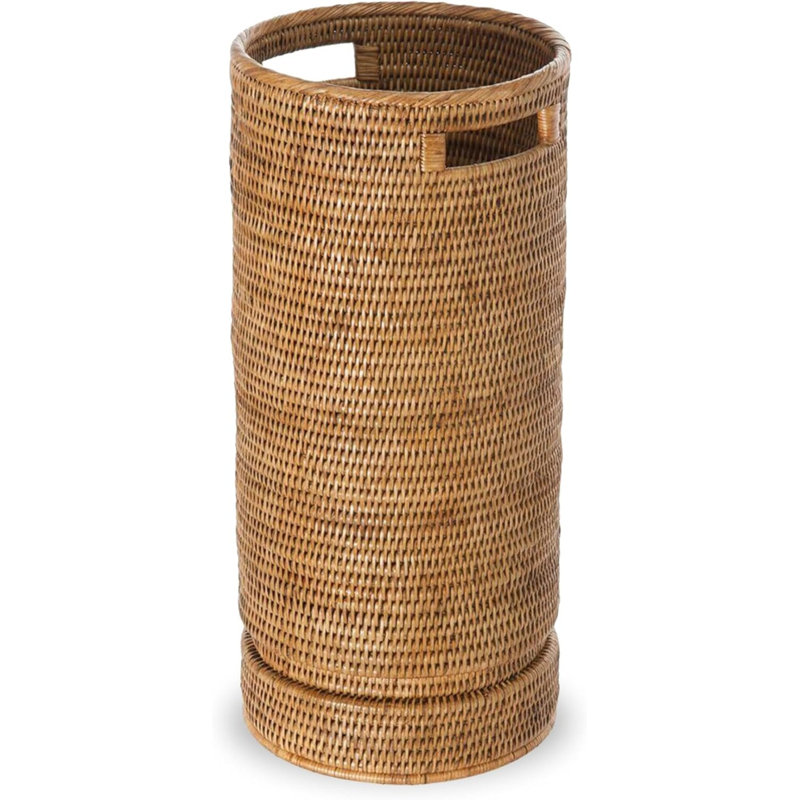 Porte-parapluie en rotin, fait à la main, porte-parapluie, robuste, bâtons de réveil, cannes, entrée, vestibule, bureau, plateau de trempette, décoration intérieure