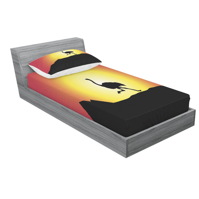 Ensemble de draps en autruche, Ensemble de draps pour lit simple avec drap-housse