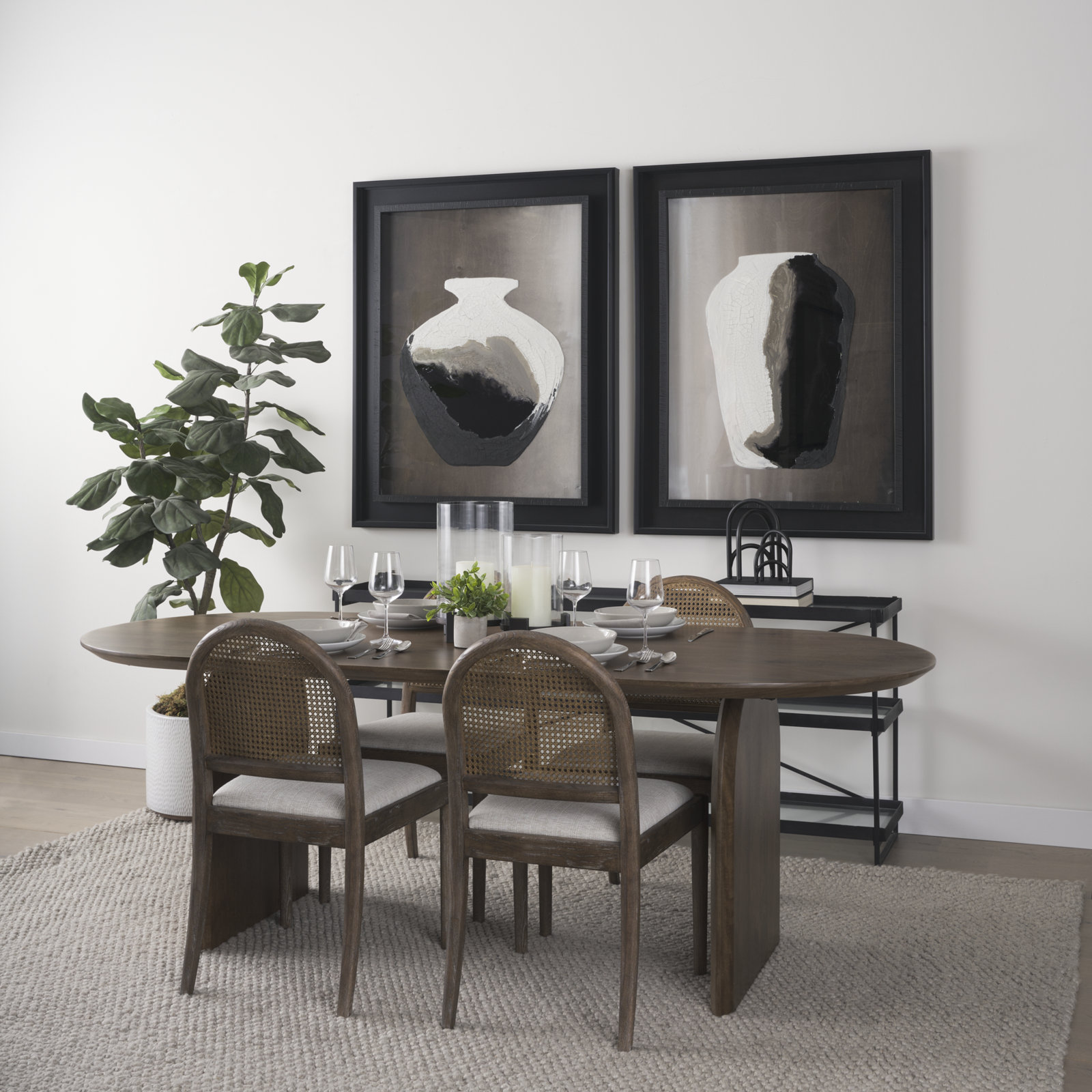 Brogan 86.5'' Oval Dining Table, Dark Brown