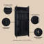 Armoire de rangement moderne Cornelia avec 7 tablettes réglables-569596532