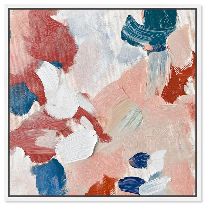 Art Remedy, toile abstraite colorée, H 13 po x l 13 po, Cadre flottant blanc