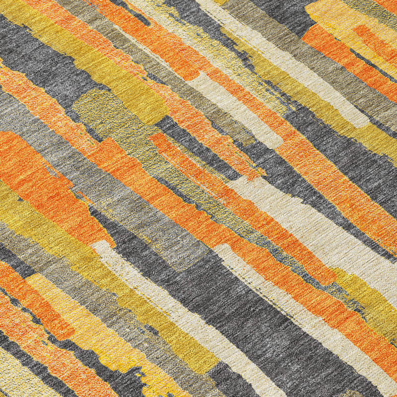 Machine Washable Indoor/Outdoor Christain ACN1317 Orange Rug, Rectangle 10' x 14'