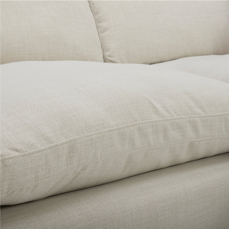 Canapé modulaire à méridienne rembourré 2 pièces Asher, Lin Performance Effie, Accoudoir à gauche (vu de face)