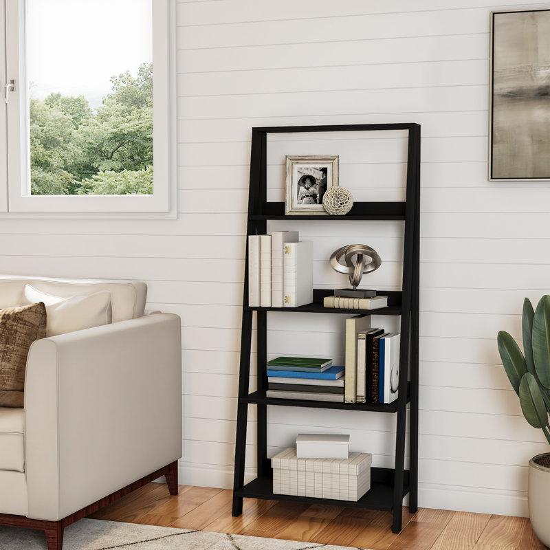 140.3cm H x 61cm W Ladder Bookcase, Black
