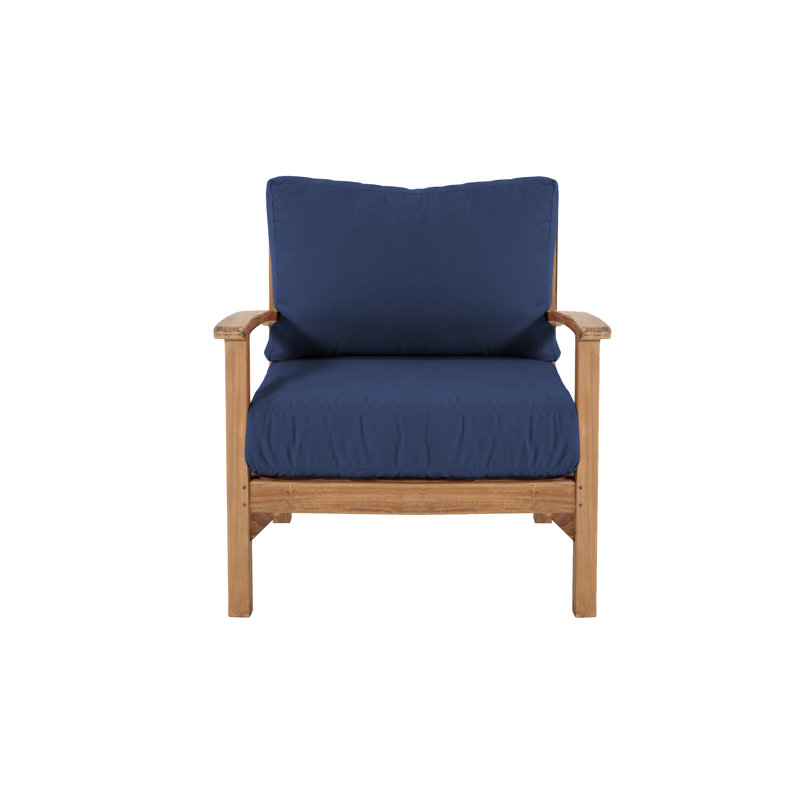 Huntington Outdoor 10 - Piece Teak Conversation Set, Navy Sunbrella®