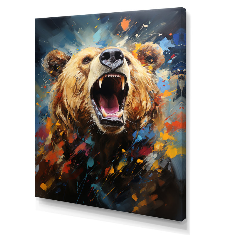 «Expressionist Grizzly Bear», impression sur toile, H 32 po x l 24 po x P 1 po, Toile tendue