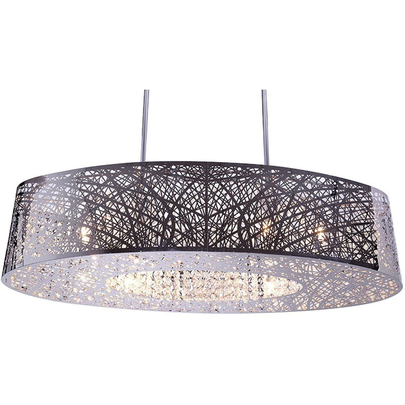 Luminaire suspendu linéaire pour îlot de cuisine 8 lumières DEL Oceane
