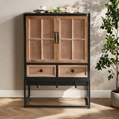 Simple Do Old  Wooden Black Sideboards