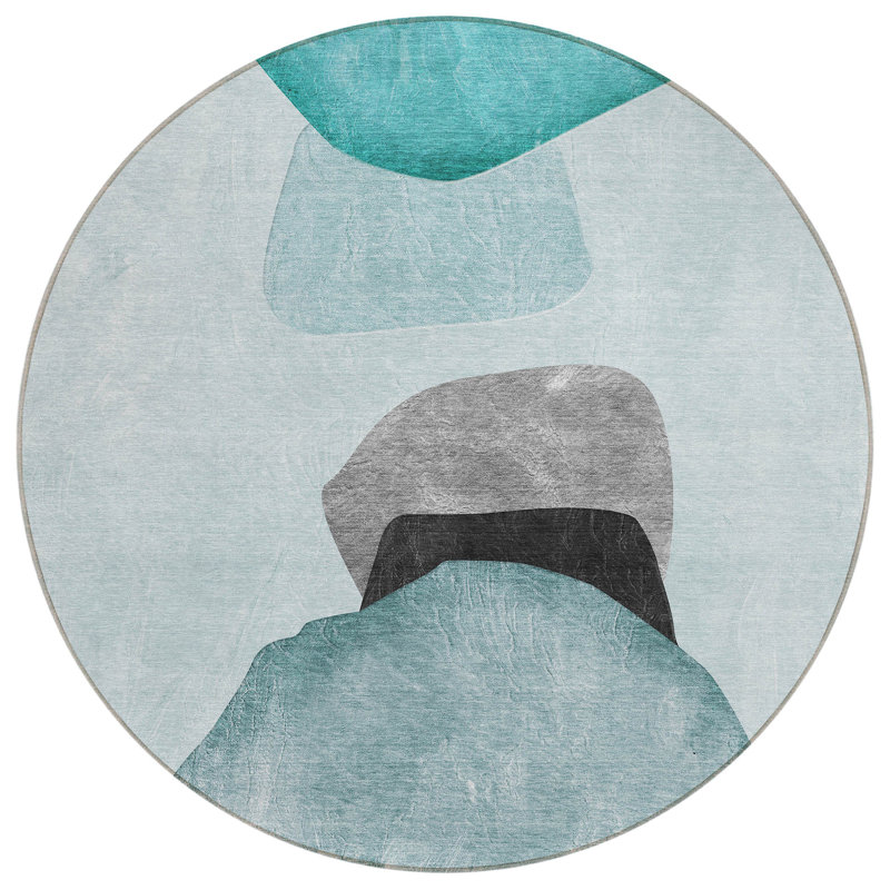 Tapis extérieur rond lavable antidérapant 8 pi