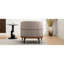Chaise rembourrée moderne à deux tons en orange brûlé, larges coussins et pieds pour la conception de chambre à coucher ou de bureau en cuir de lin, idéal pour le salon-2069269557