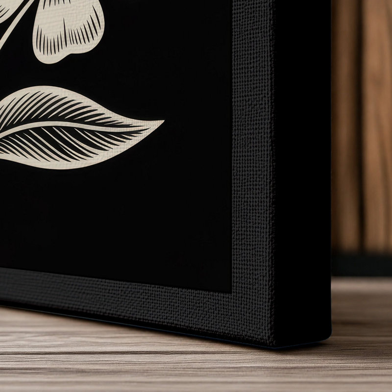 Daisy Stem Study Botanical - Wrapped Canvas, 36x24 - 91.4 x 61.0 cm, Black Border