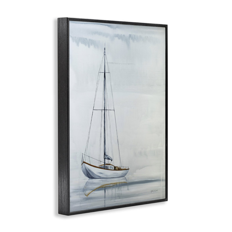 «Sail The Horizon», art giclée par Yvette St. Amant, H 18 po x l 12 po, Giclée encadrée noir minuit