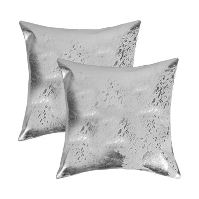 Animal Print Leather/Suede Throw Pillow