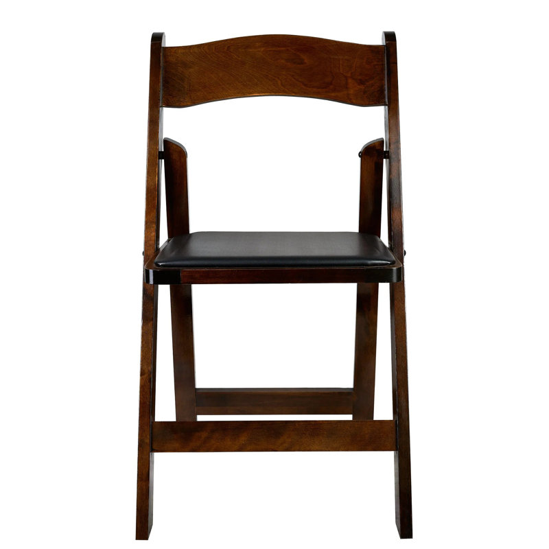 Ensemble de 4 chaises pliantes ToughWood avec siège rembourré par Chivari, Noyer / noir