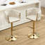 Ensemble de 4 tabourets de bar pivotants 360 ° en velours, tabouret de bar moderne à hauteur de comptoir réglable avec repose-pieds et tabourets élégants pour comptoir de cuisine-294579496-299650925