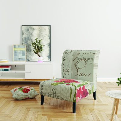 Fauteuil de chambre rembourré en velours rouge