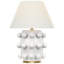 Linden 14" Cordless Table Lamp in Plaster White with Linen Shade