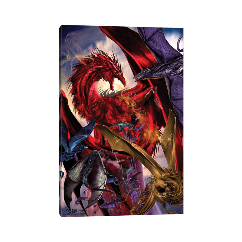 Dragon Dragon par Ruth Thompson - impression sur toile tendue, H 18 po x l 12 po x 1,5 po