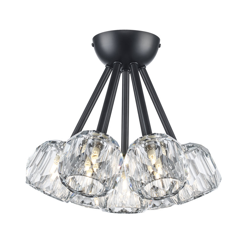 Plafonnier semi-encastré 7 lumières Konotopsky, Noir