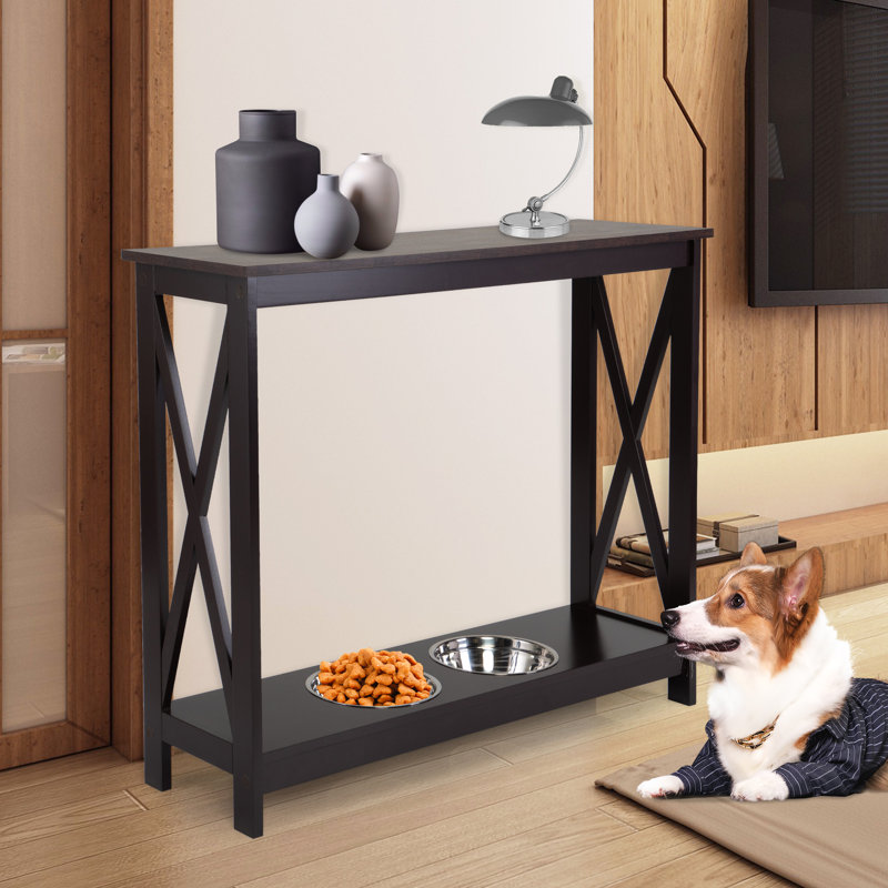 Kadeem 39.37'' Console Table, Black, Black