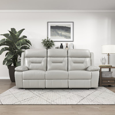 Canapé inclinable manuel en cuir Grain de 87 po Sitz