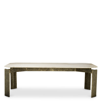 Dining Table Bodega Round Antique Brass Finish