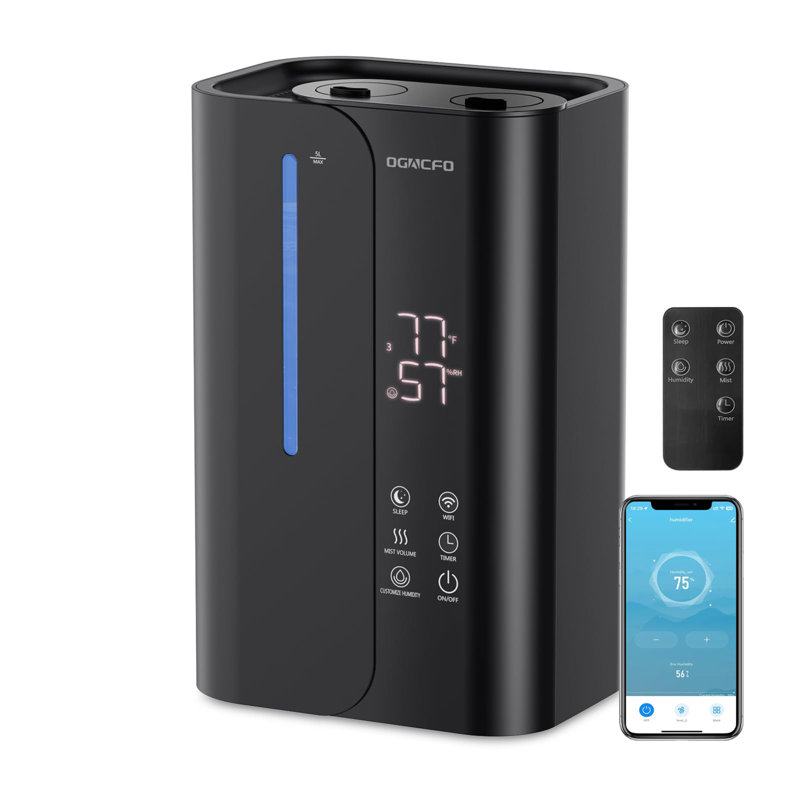 Top Fill 5L Large Room Smart Humidifier, Black