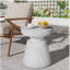Table d'appoint d'extérieur en travertin Ponti, blanc