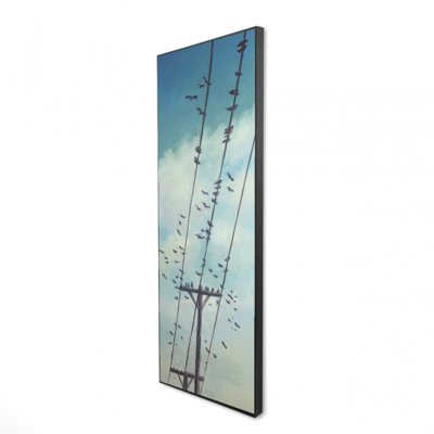 Birds On Electric Wire Print On Canvas