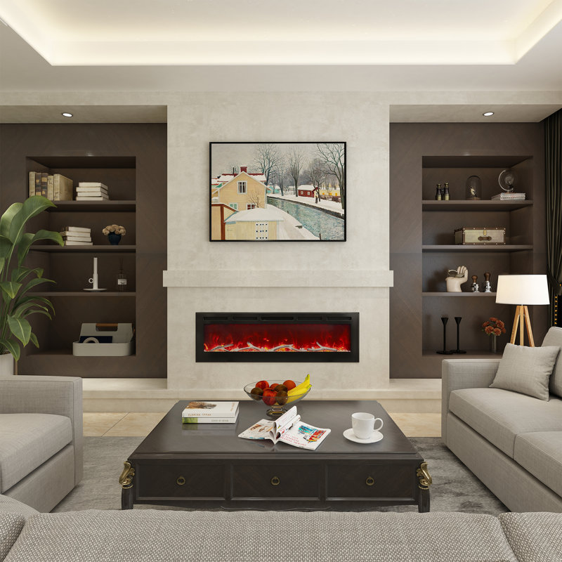 Foyer électrique mural / encastré Hwang, H 18 po x l 60 po x P 4,45 po